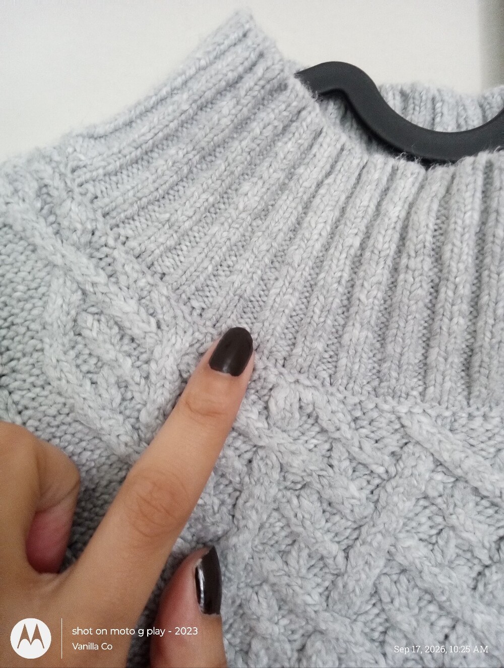 Anthropologie Maeve Melinda Cable Short-Sleeve Twofer Sweater Grey Blue Medium - Picture 11 of 12